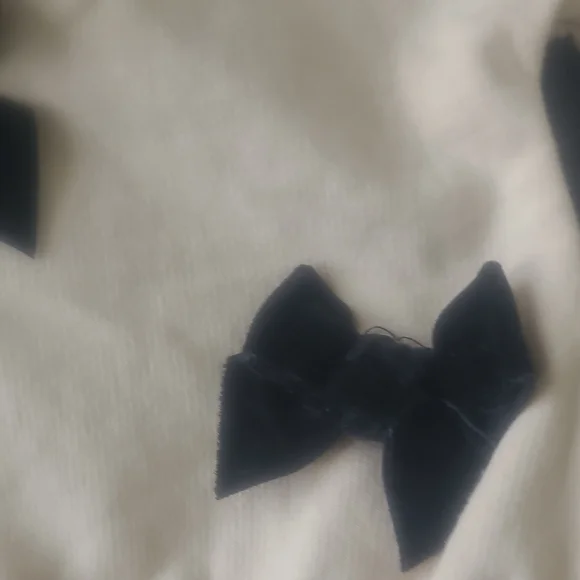 Nicole Miller Cream Twin Set Top with Black Accents And Faux Leather Pants - Picture 5 of 8